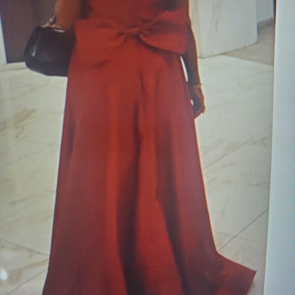 Taffeta Mermaid Evening Dress w/ Overskirt Strapless Long mermaid Dubai Gown - Picture 8 of 11